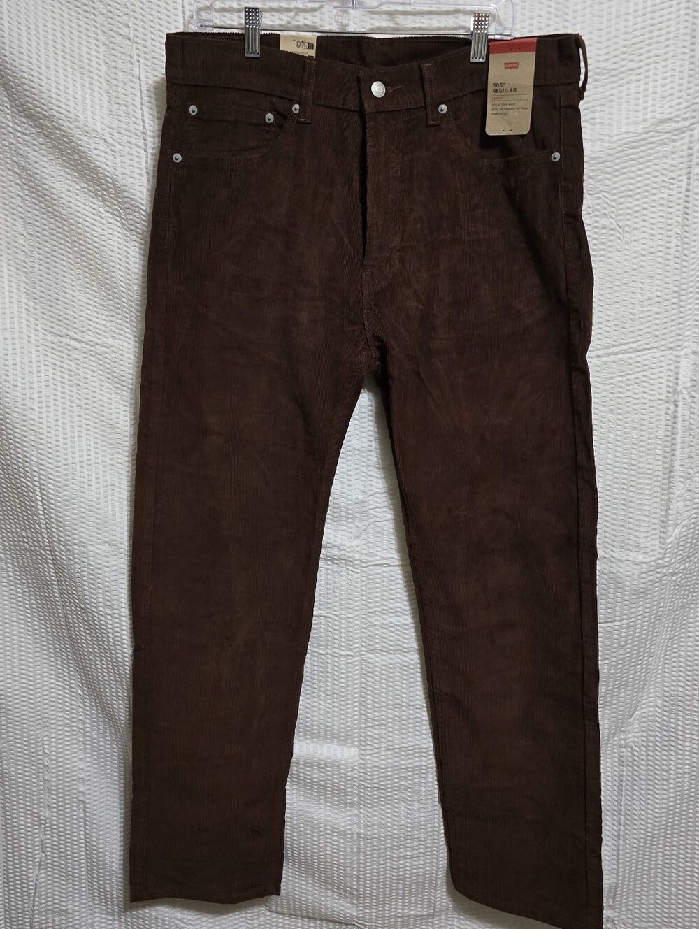 Levi’s 505 Men’s Brown Corduroy Pants W36 L32 NWT Regular Stretch